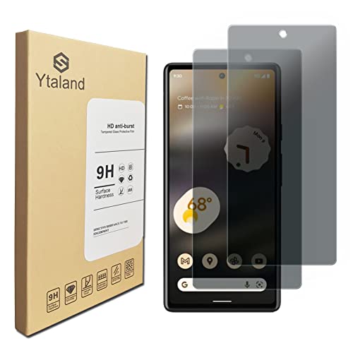 Ytaland Privacy Screen Protector for Google Pixel 6A (The Fingerprint Unlock Function Cannot Be Used) Anti-Spy Privacy Screen Protector Tempered Glass Film Screen Protector, Pack of 2 von S YTALAND