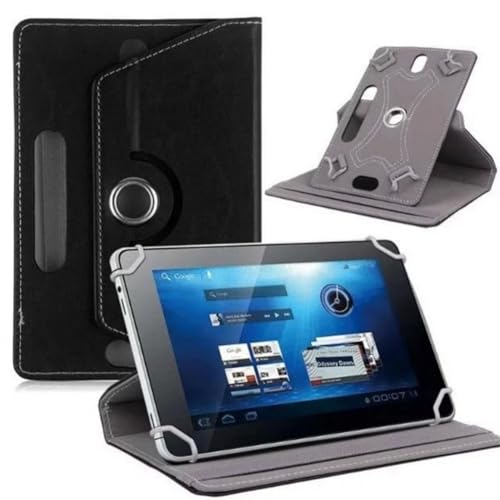 Ytaland Universal Hülle für AWOW Tablet/Jikocxn Tablet 10 Zoll/HotLight Tablet 10 Zoll/Pritom/Freeski/Wqplo/Sgin Tablet Tablet, Drehbar PU Leder Schutzhülle für 10-10,5 Zoll Tablet Hülle (Schwarz) von S YTALAND