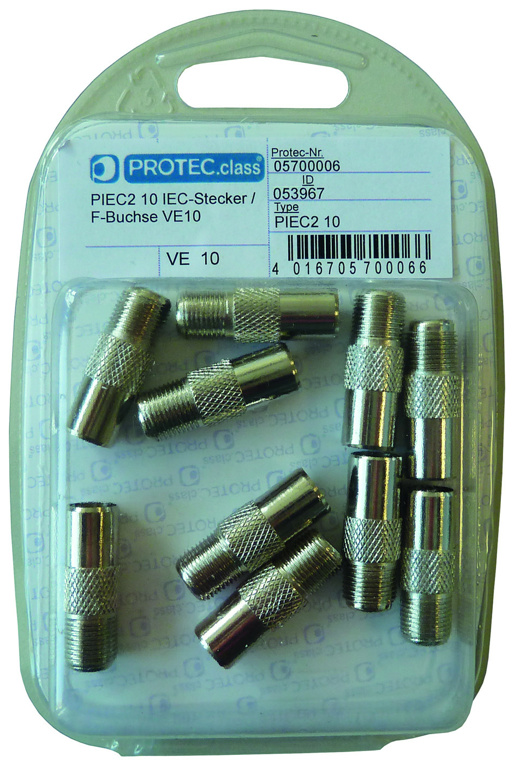 PIEC2 10 IEC-Stecker / F-Buchse VE10 von S-conn Handels GmbH