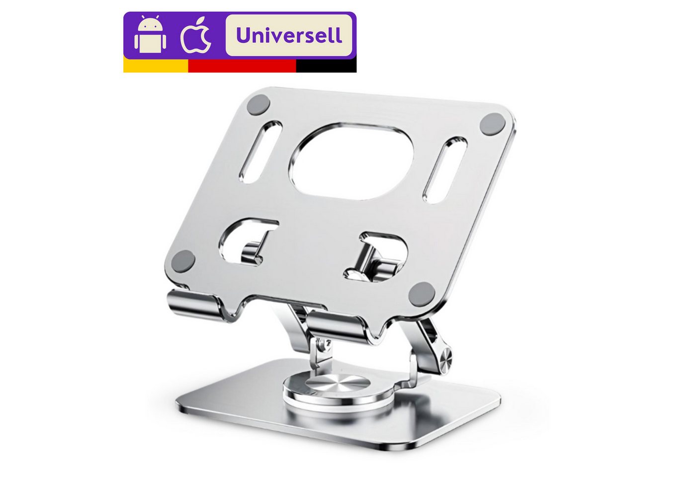 S&T Design Aluminium iPad Ständer Tablet Halterung Verstellbar mit 360° Drehbar Tablet-Halterung, (bis 12,90 Zoll, Smartphone Tischständer, Handy Halterung Schreibtisch, Stark Belastbar Universal-Halterung Kompatibel mit iPad Pro/Air/Mini) S&T Design Aluminium iPad Ständer Tablet Halterung Verstellbar mit 360° Drehbar Tablet-Halterung, (bis 12,90 Zoll, Smartphone Tischständer, Handy Halterung Schreibtisch, Stark Belastbar Universal-Halterung Kompatibel mit iPad Pro/Air/Mini) von S&T Design