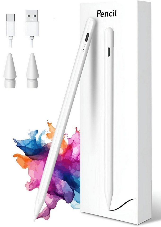 S&T Design Eingabestift Stift für iPad USB-C (2018-2024) Schnellladen für Apple iPads (2018-2024) Tabletstift Stylus Pencil 2. Generation Pen USB-C von S&T Design