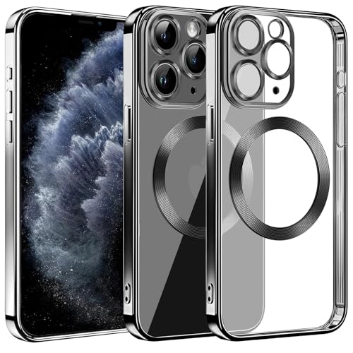 S. Dawezo Klare Magnetische Hülle für iPhone 11 Pro Max, kompatibel mit MagSafe Kabelloses Laden, Militärnorm Schutz, Kratzfest, Stoßfest, Schlanke Transparente für iPhone 11 Pro Max Hülle, Schwarz S. Dawezo Klare Magnetische Hülle für iPhone 11 Pro Max, kompatibel mit MagSafe Kabelloses Laden, Militärnorm Schutz, Kratzfest, Stoßfest, Schlanke Transparente für iPhone 11 Pro Max Hülle, Schwarz von S. Dawezo