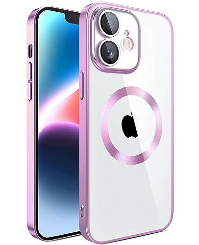 Klare Magnetische Hülle für iPhone 12, kompatibel mit MagSafe Kabelloses Laden, Militärnorm Schutz, Kratzfest, Stoßfest, Schlanke Transparente Silikonhülle für iPhone 12 Hülle, Rosa von S. Dawezo