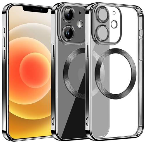 S. Dawezo Klare Magnetische Hülle für iPhone 12, kompatibel mit MagSafe Kabelloses Laden, Militärnorm Schutz, Kratzfest, Stoßfest, Schlanke Transparente Silikonhülle für iPhone 12 Hülle, Schwarz S. Dawezo Klare Magnetische Hülle für iPhone 12, kompatibel mit MagSafe Kabelloses Laden, Militärnorm Schutz, Kratzfest, Stoßfest, Schlanke Transparente Silikonhülle für iPhone 12 Hülle, Schwarz von S. Dawezo