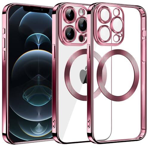 S. Dawezo Klare Magnetische Hülle für iPhone 12 Pro, kompatibel mit MagSafe Kabelloses Laden, Militärnorm Schutz, Kratzfest, Stoßfest, Schlanke Transparente Silikonhülle für iPhone 12 Pro Hülle, Rosa S. Dawezo Klare Magnetische Hülle für iPhone 12 Pro, kompatibel mit MagSafe Kabelloses Laden, Militärnorm Schutz, Kratzfest, Stoßfest, Schlanke Transparente Silikonhülle für iPhone 12 Pro Hülle, Rosa von S. Dawezo