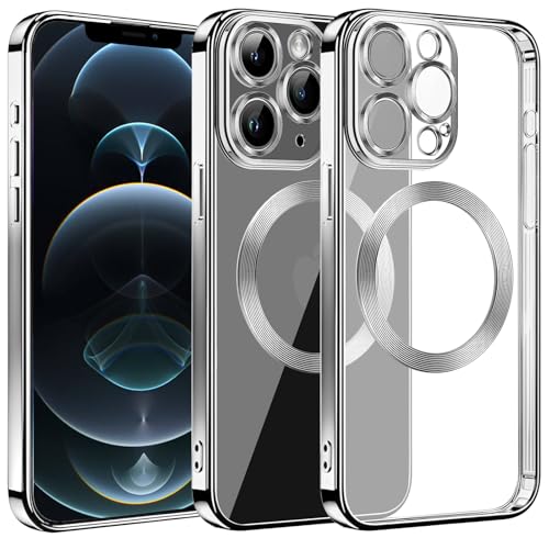 S. Dawezo Klare Magnetische Hülle für iPhone 12 Pro, kompatibel mit MagSafe, Militärnorm Schutz, Kratzfest, Stoßfest, Schlanke Transparente Silikonhülle für iPhone 12 Pro Hülle, Silber S. Dawezo Klare Magnetische Hülle für iPhone 12 Pro, kompatibel mit MagSafe, Militärnorm Schutz, Kratzfest, Stoßfest, Schlanke Transparente Silikonhülle für iPhone 12 Pro Hülle, Silber von S. Dawezo