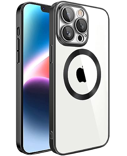 Klare Magnetische Hülle für iPhone 12 Pro Max, kompatibel mit MagSafe Kabelloses Laden, Militärnorm Schutz, Kratzfest, Stoßfest, Schlanke Transparente für iPhone 12 Pro Max Hülle, Schwarz von S. Dawezo