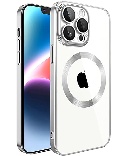 Klare Magnetische Hülle für iPhone 12 Pro Max, kompatibel mit MagSafe Kabelloses Laden, Militärnorm Schutz, Kratzfest, Stoßfest, Schlanke Transparente für iPhone 12 Pro Max Hülle, Silber von S. Dawezo