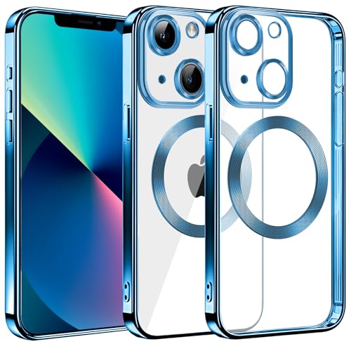 S. Dawezo Klare Magnetische Hülle für iPhone 13, kompatibel mit MagSafe Kabelloses Laden, Militärnorm Schutz, Kratzfest, Stoßfest, Schlanke Transparente Silikonhülle für iPhone 13 Hülle, Blau S. Dawezo Klare Magnetische Hülle für iPhone 13, kompatibel mit MagSafe Kabelloses Laden, Militärnorm Schutz, Kratzfest, Stoßfest, Schlanke Transparente Silikonhülle für iPhone 13 Hülle, Blau von S. Dawezo
