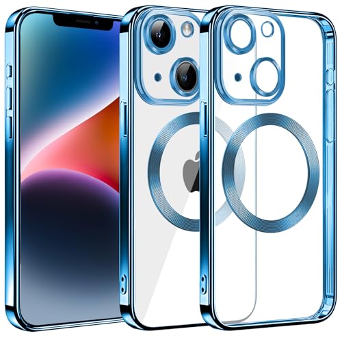 S. Dawezo Klare Magnetische Hülle für iPhone 14 Plus, kompatibel mit MagSafe, Militärnorm Schutz, Kratzfest, Stoßfest, Schlanke Transparente Silikonhülle für iPhone 14 Plus Hülle, Blau S. Dawezo Klare Magnetische Hülle für iPhone 14 Plus, kompatibel mit MagSafe, Militärnorm Schutz, Kratzfest, Stoßfest, Schlanke Transparente Silikonhülle für iPhone 14 Plus Hülle, Blau von S. Dawezo