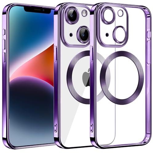 S. Dawezo Klare Magnetische Hülle für iPhone 14 Plus, kompatibel mit MagSafe, Militärnorm Schutz, Kratzfest, Stoßfest, Schlanke Transparente Silikonhülle für iPhone 14 Plus Hülle, Lila S. Dawezo Klare Magnetische Hülle für iPhone 14 Plus, kompatibel mit MagSafe, Militärnorm Schutz, Kratzfest, Stoßfest, Schlanke Transparente Silikonhülle für iPhone 14 Plus Hülle, Lila von S. Dawezo