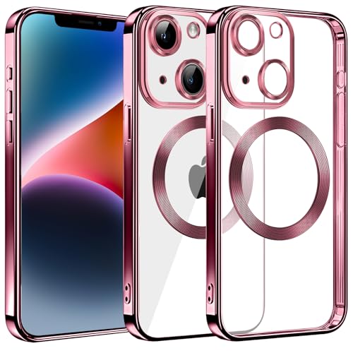 S. Dawezo Klare Magnetische Hülle für iPhone 14 Plus, kompatibel mit MagSafe, Militärnorm Schutz, Kratzfest, Stoßfest, Schlanke Transparente Silikonhülle für iPhone 14 Plus Hülle, Rosa S. Dawezo Klare Magnetische Hülle für iPhone 14 Plus, kompatibel mit MagSafe, Militärnorm Schutz, Kratzfest, Stoßfest, Schlanke Transparente Silikonhülle für iPhone 14 Plus Hülle, Rosa von S. Dawezo