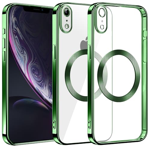 S. Dawezo Klare Magnetische Hülle für iPhone XR, kompatibel mit MagSafe Kabelloses Laden, Militärnorm Schutz, Kratzfest, Stoßfest, Schlanke Transparente Silikonhülle für iPhone XR Hülle, Grün S. Dawezo Klare Magnetische Hülle für iPhone XR, kompatibel mit MagSafe Kabelloses Laden, Militärnorm Schutz, Kratzfest, Stoßfest, Schlanke Transparente Silikonhülle für iPhone XR Hülle, Grün von S. Dawezo