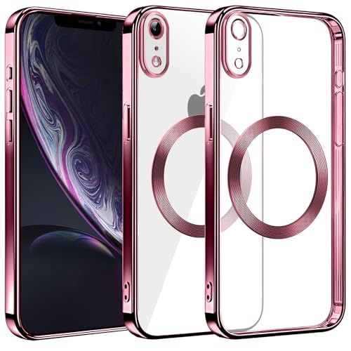 S. Dawezo Klare Magnetische Hülle für iPhone XR, kompatibel mit MagSafe Kabelloses Laden, Militärnorm Schutz, Kratzfest, Stoßfest, Schlanke Transparente Silikonhülle für iPhone XR Hülle, Rosa S. Dawezo Klare Magnetische Hülle für iPhone XR, kompatibel mit MagSafe Kabelloses Laden, Militärnorm Schutz, Kratzfest, Stoßfest, Schlanke Transparente Silikonhülle für iPhone XR Hülle, Rosa von S. Dawezo