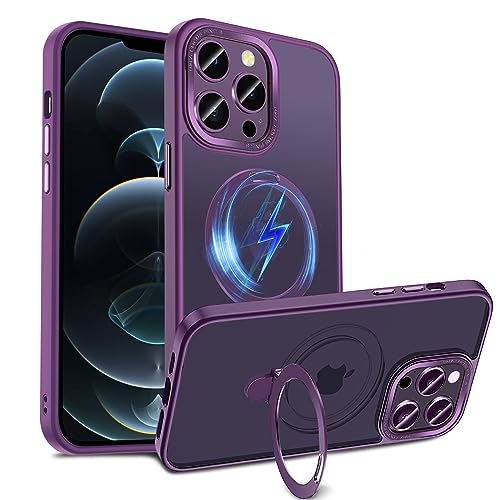 S. Dawezo Magnetisch Ständer Hülle für iPhone 12/12 Pro, Kompatibel mit Magsafe, Militärschutz, Anti-Fingerabdruck, Stoßfest Unsichtbare Halterungen Handyhülle für iPhone 12/12 Pro, Dunkellila S. Dawezo Magnetisch Ständer Hülle für iPhone 12/12 Pro, Kompatibel mit Magsafe, Militärschutz, Anti-Fingerabdruck, Stoßfest Unsichtbare Halterungen Handyhülle für iPhone 12/12 Pro, Dunkellila von S. Dawezo