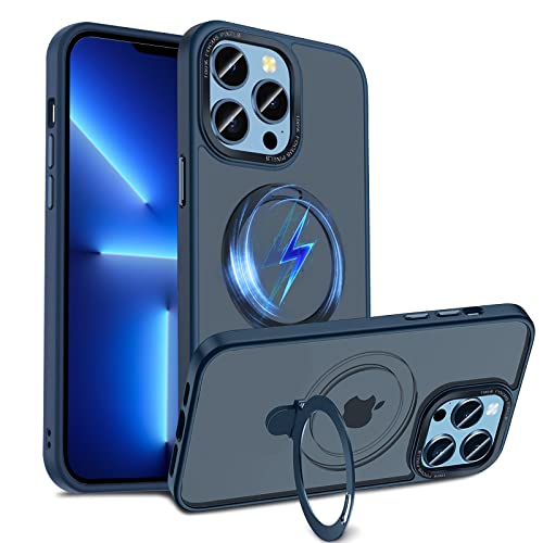 S. Dawezo Magnetisch Ständer Hülle für iPhone 13 Pro Max, Kompatibel mit Magsafe, Militärschutz, Anti-Fingerabdruck, Stoßfest Unsichtbare Halterungen Handyhülle für iPhone 13 Pro Max, Dunkelblau S. Dawezo Magnetisch Ständer Hülle für iPhone 13 Pro Max, Kompatibel mit Magsafe, Militärschutz, Anti-Fingerabdruck, Stoßfest Unsichtbare Halterungen Handyhülle für iPhone 13 Pro Max, Dunkelblau von S. Dawezo