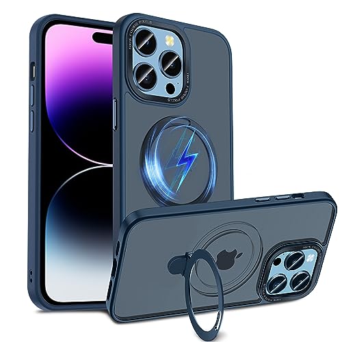 S. Dawezo Magnetisch Ständer Hülle für iPhone 14 Pro, Kompatibel mit Magsafe, Militärschutz, Anti-Fingerabdruck, Stoßfest Unsichtbare Halterungen Handyhülle für iPhone 14 Pro, Dunkelblau S. Dawezo Magnetisch Ständer Hülle für iPhone 14 Pro, Kompatibel mit Magsafe, Militärschutz, Anti-Fingerabdruck, Stoßfest Unsichtbare Halterungen Handyhülle für iPhone 14 Pro, Dunkelblau von S. Dawezo