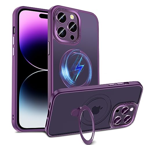 S. Dawezo Magnetisch Ständer Hülle für iPhone 14 Pro, Kompatibel mit Magsafe, Militärschutz, Anti-Fingerabdruck, Stoßfest Unsichtbare Halterungen Handyhülle für iPhone 14 Pro, Dunkellila S. Dawezo Magnetisch Ständer Hülle für iPhone 14 Pro, Kompatibel mit Magsafe, Militärschutz, Anti-Fingerabdruck, Stoßfest Unsichtbare Halterungen Handyhülle für iPhone 14 Pro, Dunkellila von S. Dawezo