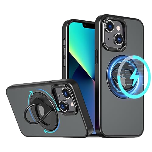 S. Dawezo Magnetisch Ständer für iPhone 13/14 Hülle 6,1 Zoll, Kompatibel mit MagSafe, Militärische Schut Handyhülle, Magnetkraft 360° Drehbare Halterung Hülle für iPhone 13/14, Schwarz S. Dawezo Magnetisch Ständer für iPhone 13/14 Hülle 6,1 Zoll, Kompatibel mit MagSafe, Militärische Schut Handyhülle, Magnetkraft 360° Drehbare Halterung Hülle für iPhone 13/14, Schwarz von S. Dawezo