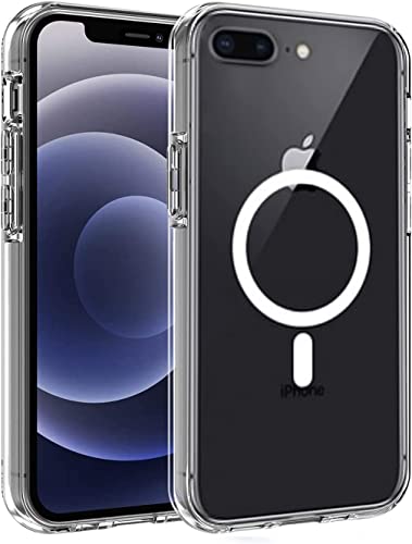 Magnetische hülle für iPhone 7 Plus / 8 Plus, kompatibel mit MagSafe, Militärschutz, Anti Yellow Kratzfest, Stoßfest, Slim Transparent Handyhülle für iPhone 7 Plus / 8 Plus von S. Dawezo