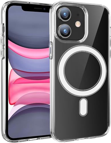 S. Dawezo Clear Magnetisch für iPhone 11 Hülle, Kompatibel mit Magsafe, Soft Silikon TPU Bumper Cover, Militärqualität Fallfestes und Anti-Gelb HandyHülle für iPhone 11 von S. Dawezo