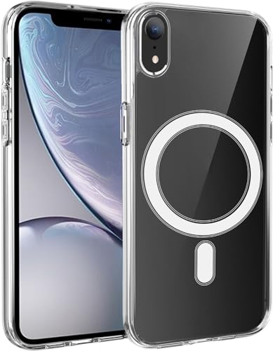 S. Dawezo Clear Magnetisch für iPhone XR Hülle, Kompatibel mit Magsafe, Soft Silikon TPU Bumper Cover, Militärqualität Fallfestes und Anti-Gelb HandyHülle für iPhone XR von S. Dawezo