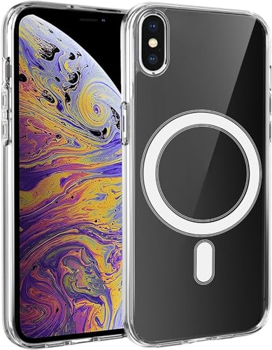 S. Dawezo Clear Magnetisch für iPhone XS Max Hülle, Kompatibel mit Magsafe, Soft Silikon TPU Bumper Cover, Militärqualität Fallfestes und Anti-Gelb HandyHülle für iPhone XS Max von S. Dawezo