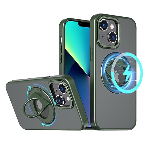 S. Dawezo Magnetisch Ständer für iPhone 13/14 Hülle 6,1 Zoll, Kompatibel mit MagSafe, Militärische Schut Handyhülle, Magnetkraft 360° Drehbare Halterung Hülle für iPhone 13/14, Grün S. Dawezo Magnetisch Ständer für iPhone 13/14 Hülle 6,1 Zoll, Kompatibel mit MagSafe, Militärische Schut Handyhülle, Magnetkraft 360° Drehbare Halterung Hülle für iPhone 13/14, Grün von S. Dawezo