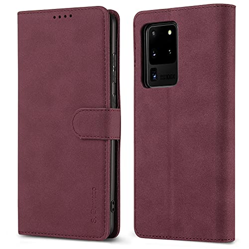 S. Dawezo Handyhülle für Samsung Galaxy S20 Ultra Hülle, Premium Lederhülle Klappbar Flip Case Tasche Mit RFID Blockierung, Kartenfach Standfunktion Klapphülle für Galaxy S20 Ultra - Rot S. Dawezo Handyhülle für Samsung Galaxy S20 Ultra Hülle, Premium Lederhülle Klappbar Flip Case Tasche Mit RFID Blockierung, Kartenfach Standfunktion Klapphülle für Galaxy S20 Ultra - Rot von S. Dawezo