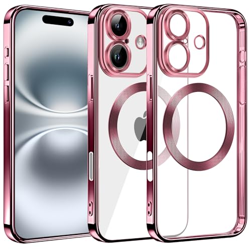 S. Dawezo für iPhone 16 Hülle 6,1 Zoll, Kompatibel mit MagSafe, Kameraschutz Vollständiger, Anti-Vergilbung, Kratzfest, Stoßfest, Durchsichtig Magnetisch Handyhülle für iPhone 16, Rosa S. Dawezo für iPhone 16 Hülle 6,1 Zoll, Kompatibel mit MagSafe, Kameraschutz Vollständiger, Anti-Vergilbung, Kratzfest, Stoßfest, Durchsichtig Magnetisch Handyhülle für iPhone 16, Rosa von S. Dawezo