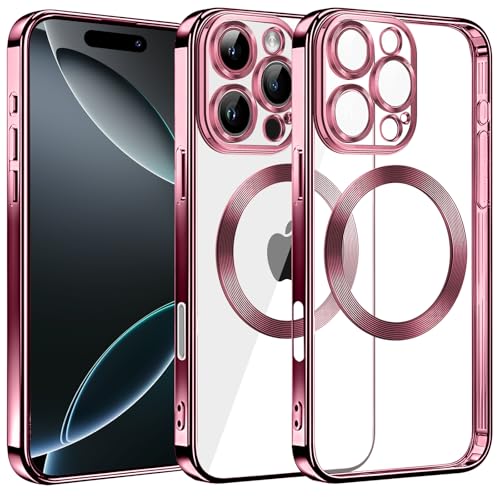 S. Dawezo für iPhone 16 Pro Max Hülle 6,9 Zoll, Kompatibel mit MagSafe, Kameraschutz Vollständiger, Kratzfest, Stoßfest, Durchsichtig Magnetisch Handyhülle für iPhone 16 Pro Max, Rosa S. Dawezo für iPhone 16 Pro Max Hülle 6,9 Zoll, Kompatibel mit MagSafe, Kameraschutz Vollständiger, Kratzfest, Stoßfest, Durchsichtig Magnetisch Handyhülle für iPhone 16 Pro Max, Rosa von S. Dawezo