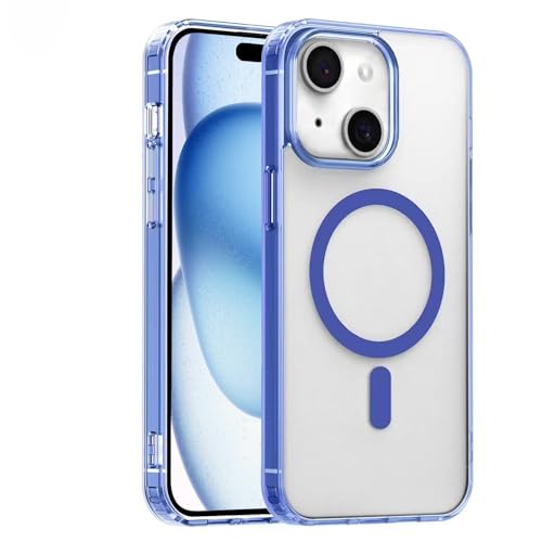 S.Dawezo Hülle für iPhone 15 Plus 6,7 Zoll Kompatibel mit MagSafe, Durchsichtig Matt Handyhülle Rückseite Schutzhülle, Stoßfest Militärschutz, Kratzfest Magnetic Case für iPhone 15 Plus, Blau S.Dawezo Hülle für iPhone 15 Plus 6,7 Zoll Kompatibel mit MagSafe, Durchsichtig Matt Handyhülle Rückseite Schutzhülle, Stoßfest Militärschutz, Kratzfest Magnetic Case für iPhone 15 Plus, Blau von S. Dawezo