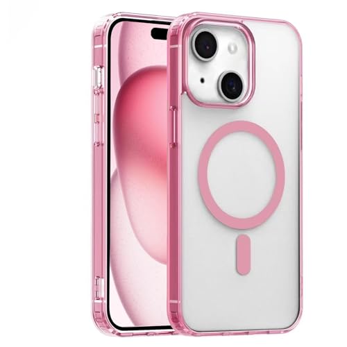 S.Dawezo Hülle für iPhone 15 Plus 6,7 Zoll Kompatibel mit MagSafe, Durchsichtig Matt Handyhülle Rückseite Schutzhülle, Stoßfest Militärschutz, Kratzfest Magnetic Case für iPhone 15 Plus, Rosa S.Dawezo Hülle für iPhone 15 Plus 6,7 Zoll Kompatibel mit MagSafe, Durchsichtig Matt Handyhülle Rückseite Schutzhülle, Stoßfest Militärschutz, Kratzfest Magnetic Case für iPhone 15 Plus, Rosa von S. Dawezo