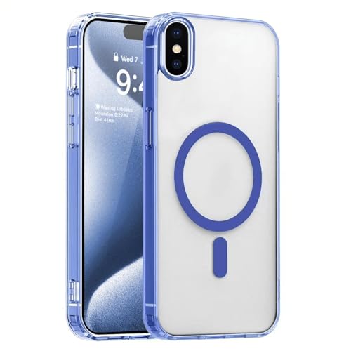 S.Dawezo Hülle für iPhone XS, Kompatibel mit Magsafe, Militärnorm Schutzhülle, Transparent Silikon Anti Gelbfärbung Case, Original Magnetisch Handyhülle für iPhone XS, Blau S.Dawezo Hülle für iPhone XS, Kompatibel mit Magsafe, Militärnorm Schutzhülle, Transparent Silikon Anti Gelbfärbung Case, Original Magnetisch Handyhülle für iPhone XS, Blau von S. Dawezo