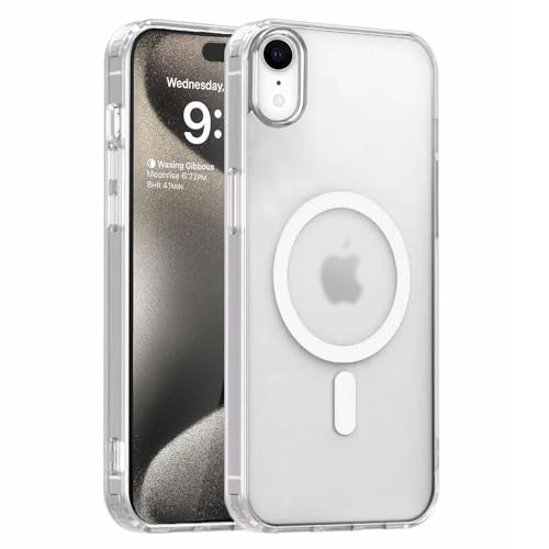 S.Dawezo Hülle für iPhone XR, Kompatibel mit Magsafe, Militärnorm Schutzhülle, Transparent Silikon Anti Gelbfärbung Case, Original Magnetisch Handyhülle für iPhone XR, Transparente von S. Dawezo