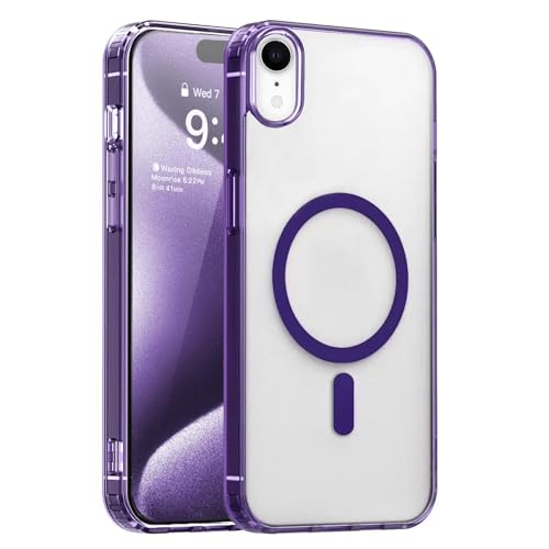 S.Dawezo Hülle für iPhone XR, Kompatibel mit Magsafe, Militärnorm Schutzhülle, Transparent Silikon Anti Gelbfärbung Case, Original Magnetisch Handyhülle für iPhone XR, Violett S.Dawezo Hülle für iPhone XR, Kompatibel mit Magsafe, Militärnorm Schutzhülle, Transparent Silikon Anti Gelbfärbung Case, Original Magnetisch Handyhülle für iPhone XR, Violett von S. Dawezo