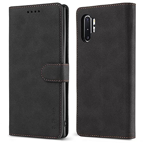 S. Dawezo für Samsung Galaxy Note 10/10 Plus Hülle, Premium PU Leder Geldbörse Magnetverschluss Klappständer Handyhülle mit Kartenfach, RFID Schutz und TPU Innenschale Kompatibel mit Note 10 - Schwarz S. Dawezo für Samsung Galaxy Note 10/10 Plus Hülle, Premium PU Leder Geldbörse Magnetverschluss Klappständer Handyhülle mit Kartenfach, RFID Schutz und TPU Innenschale Kompatibel mit Note 10 - Schwarz von S. Dawezo