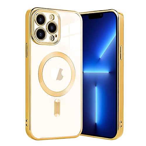 Klare Schlanke Hülle für iPhone 11 Pro Max Kompatibel mit MagSafe, Magnet Handyhülle Anti-Fingerabdruck und Nie Vergilbung, Schutzhülle Kratzfeste Dünne Hülle für iPhone 11 Pro Max-Gold von S. Tedazo