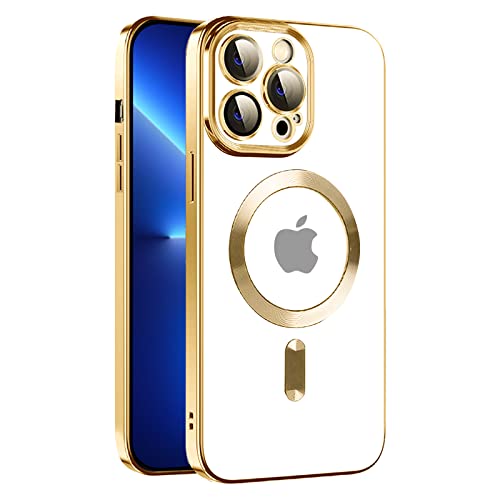 Magnetische für iPhone 11 Pro Hülle Kompatibel mit MagSafe Stoßfest und Anti-Vergilbung HandyHülle Militärnorm Sturzschutz,Anti-Fingerabdruck,Klar Schlanke Hülle für iPhone 11 Pro-Gold von S. Tedazo