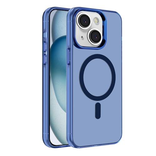 S. Tedazo Magnetische Schutzhülle für iPhone 15 Plus (6,7 Zoll), kompatibel mit Magsafe, [vergilbt nicht], schlanke, dünne, stoßfeste Schutzhülle für iPhone 15 Plus, Blau von S. Tedazo