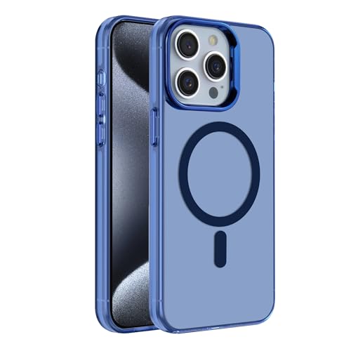 S. Tedazo Magnetische Schutzhülle für iPhone 15 Pro Max (6,7 Zoll), kompatibel mit Magsafe, [vergilbt nicht], schlanke, dünne, stoßfeste Hülle für iPhone 15 Pro Max, Blau von S. Tedazo