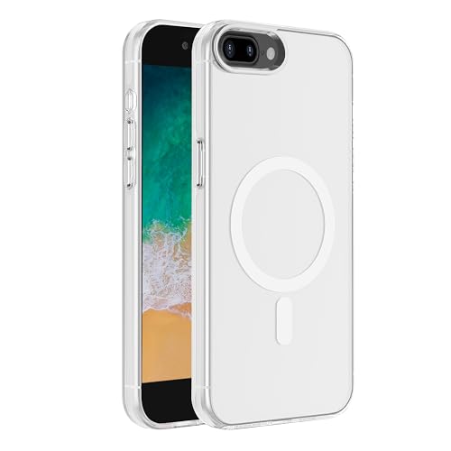 S. Tedazo Magnetische Schutzhülle für iPhone 7/8 Plus (5,5 Zoll), kompatibel mit Magsafe, vergilbt nicht, dünn, stoßfest, iPhone 7 Plus & iPhone 8 Plus, Silber von S. Tedazo