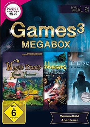 Games3 MegaBox.Vol.8,1 DVD-ROM: The Others. Witch Pranks, Frogs Fortune. Münchhausens unglaubliche Abenteuer. Wimmelbild-Abenteuer von S.A.D. Software