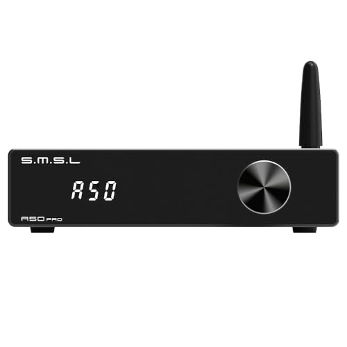 S.M.S.L A50 Pro Verstärker,LPF&HPF,2.1 Kanal Audio Verstärker,100W Bass Ausgangsleistung, HiFi Bluetooth 5.0 Stereo Audio Verstärker,Unterstützt HDMI (ARC),Passiver Subwoofer,MA12070P*2 Chip von S.M.S.L