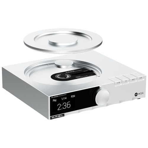 SMSL PL200 MQA-CD-Player Plattenspieler HiFi Lossless AK4499EX Chip Bluetooth Wiedergabe Dekodierung Kopfhörerverstärker mit Fernbedienung (Silber) von S.M.S.L