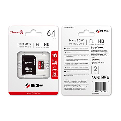 S3 PLUS 64GB S3+ MICROSDHC UHS-I U3 von S3+