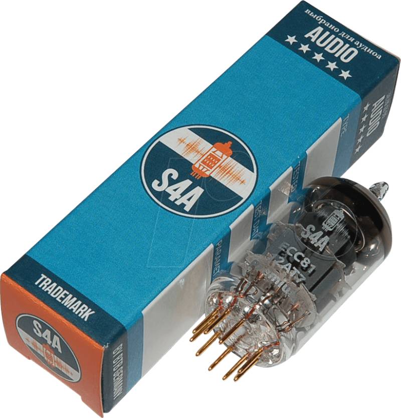 TUBE ECC81 X2 - Elektronenröhre, Doppeltriode, Noval, 9-pol, matched Pair von S4A