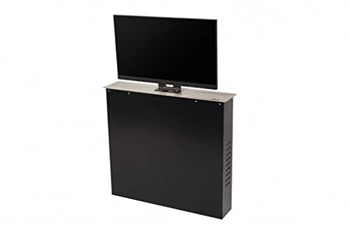 SABAJ Monitor Lift Elektrisch für bis zu 27" Bildschirm Halterung Schreibtisch M-4 ECO INX mit Fernbedienung und 10kg/22lbs Hubhöhe bis zu 460 mm +Smart Home Hausautomation von SABAJ M&D