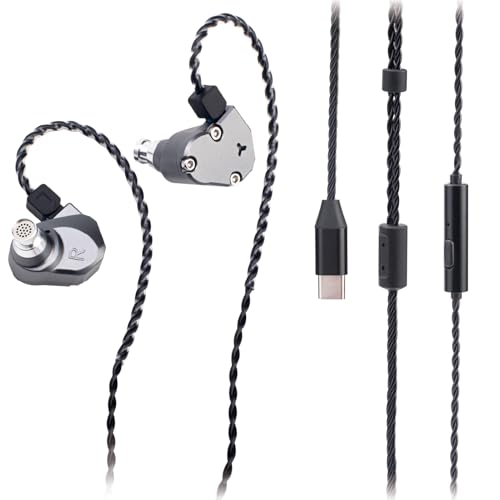 TINHIFI Kabelgebundene Ohrhörer im mechanischen Stil, High-Fidelity-Kopfhörer, hohe Klangqualität und Gute Schalldämmung, geeignet für Audiophile, Gamer, etc. (DAC TypeC + Mikrofon) von SABAJ