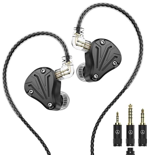TRN BAX-PRO Fünf-Einheit Flagship Wired Kopfhörer,2BA+1DD+2EST Hybrid In-Ear Kopfhörer. Sechs anpassbare Sound Modi mit 3.5/2.5/4.4mm Stecker (schwarz/No Mic) von SABAJ